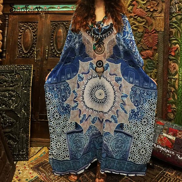 

plus size cotton beach maxi dress cover up bathing suit cover ups salida de playa 2019 kaftan beach swimwear up playeros, Blue;gray