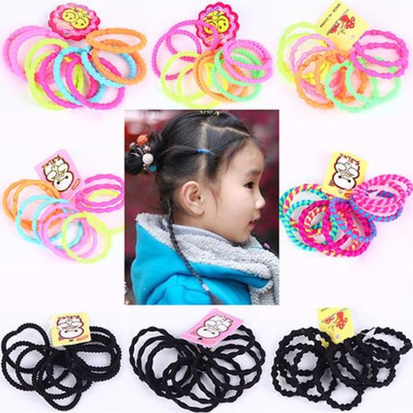 

lyon blue hair ties elastics hair band assorted colors girl bebe kids cravatte per capelli elastiche di seta rimmer ndfxw, Black;brown