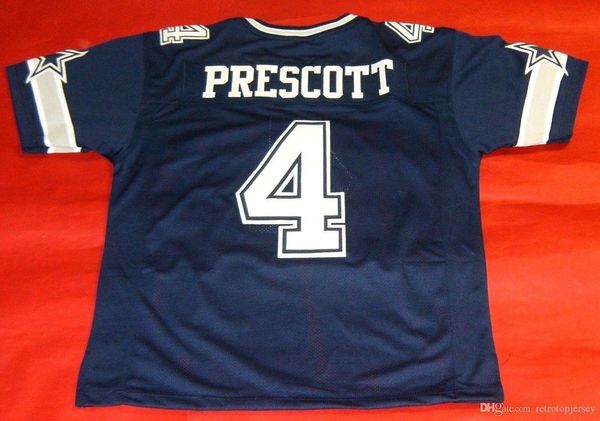 

retro #4 dak prescott custom mitchell & ness jersey bule mens stitching s-5xl,6xl football jerseys running, Black;blue