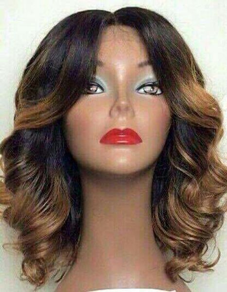 Best Thick Natural Wavy Curly Bob Lace Front Human Hair Wigs 180