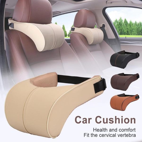 

car seat cover pillow auto car neck pillow pu leather memory foam pillows neck rest seat headrest cushion pad vehicular