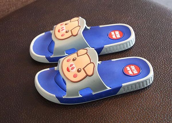 

boys slippers summer flip flop children sandals pig beach slippers kids shoes grey blue indoor and bathroom shoes new, Black;grey