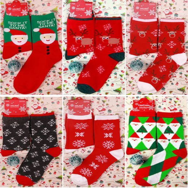 Wint Natal Red Sock Mulheres Homens dos desenhos animados Elk cervos meias de algodão Keep Warm Baby Girl Boy macio meias Ano Novo Decoração WX9-1720