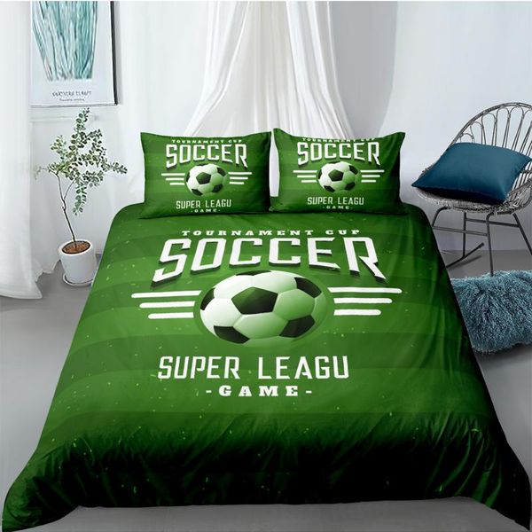 

soccer bedding set football 3d cool creative duvet cover for boys king  twin full single double unique design bed set