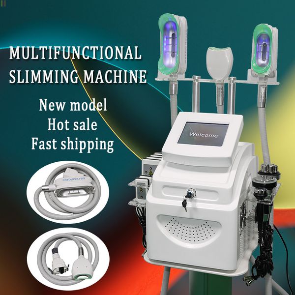 

6 in 1 multifunction cryolipolysis slimming machine 3 cryolipolysis handles cavitation rf 360 degree mini fat e handle for sale