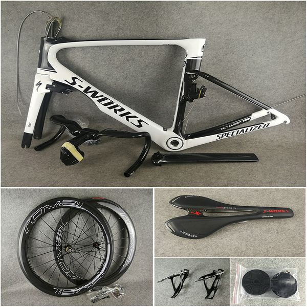 

Via carbon road frame et handlebar front rear brake addle bottle cage roval 60mm carbon wheel novatec a271 hub hipping