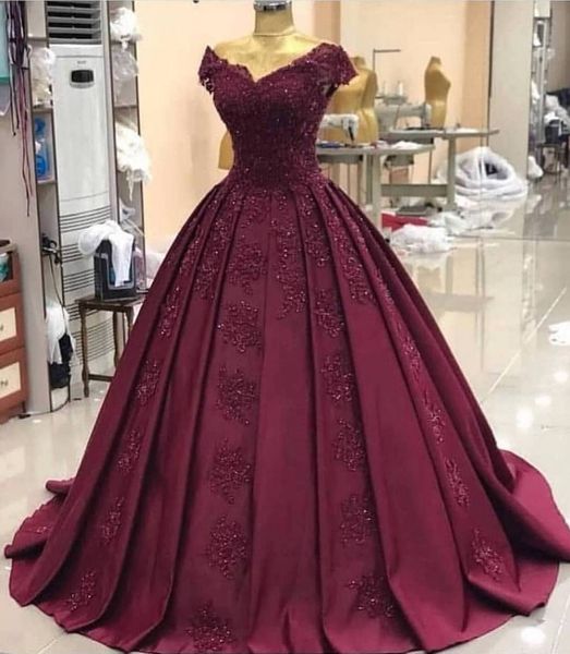 

plus size african black girl burgundy prom dresses 2019 long muslim dubai arabic evening formal dress ball gown quinceanera dresses