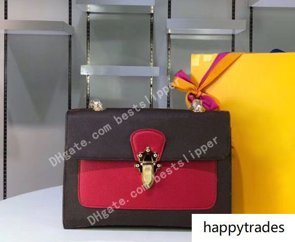 

виктуар top luxury сумочек real leather леди плечо сумки для женщин браун цветочный модельер цепи тотализаторов посланника сумки pm m41731