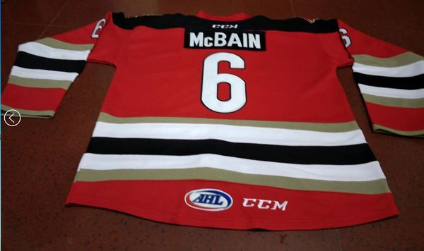 

men vintage #6 jamie mcbain tucson roadrunners hockey jersey custom any name number, Black