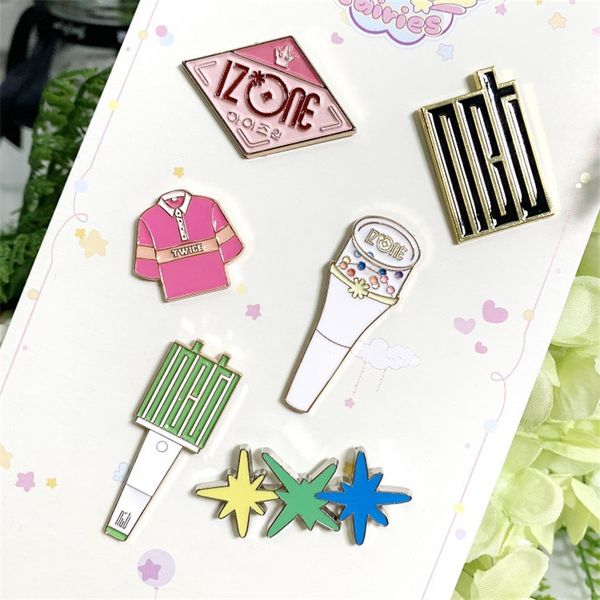 

youpop kpop izone txt twice nct lightstick brooch light stick pins k- alloy badge accessories lu7029, Gray