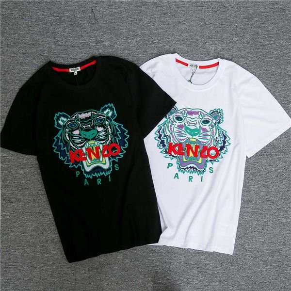 

summer designer t shirts mens tiger head letter embroidery luxury t shirt mens clothing brand tshirt women tees s-2xl, White;black