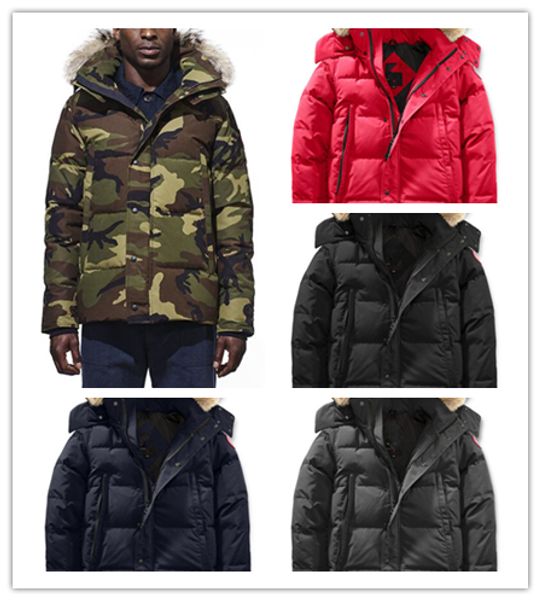 

canada brand mens down parkas new thick warm and windproof waterproof long section slim wyndham goose down jacket shopping, Black