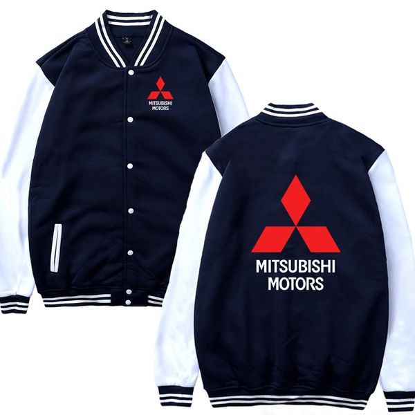 

mens baseball jacket mitsubishi car logo print casual hip hop harajuku sweatshirts mens baseball uniform slim fit clothin, Black;brown