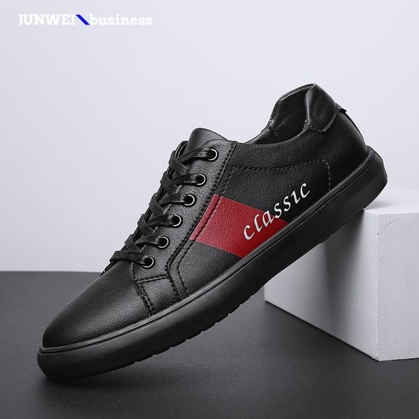 

genuine leather black outdoor casual design fashion sneakers shoes men a4