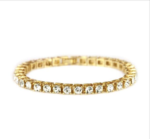 

new fashion accessories popular in europe and the united states hip-hop attractive single-row drill bracelet men's fashion bracelet, Black