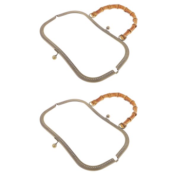 

2x clutch square embossed metal purse frame kiss clasp lock for bag sewing diy craft,27cm, Black