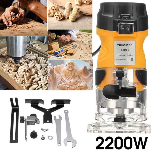 

1/4'' electric hand trimmer 50hz 110v 220v 2200w 30000r/min wood laminator router joiners power tools woodworking tools