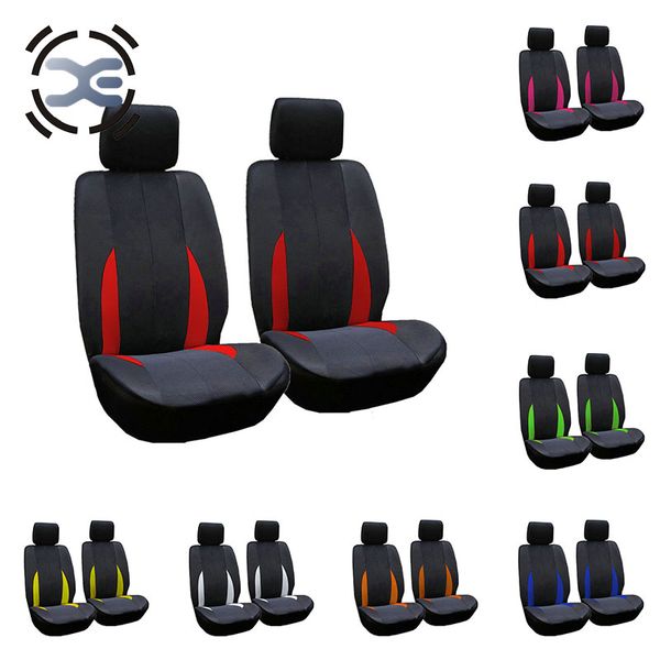 

2 seats front cloth art 7 colors car seat cover universal fit most protects seats from wear automobiles accessories t187