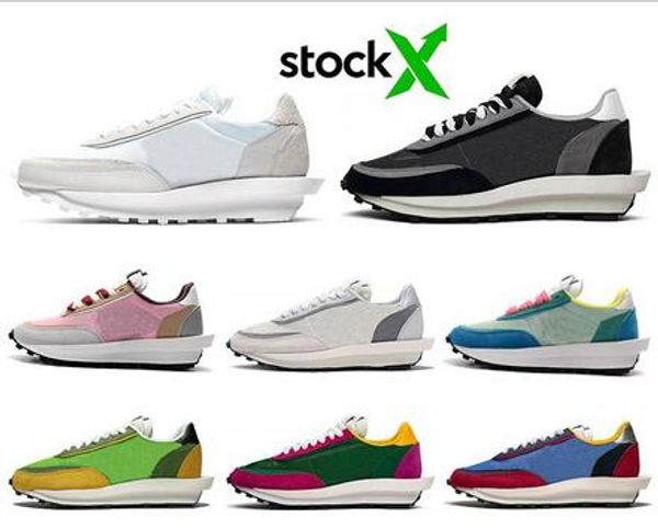 

stock x sacai ld waffle ldv running shoes men women chaussures triple black white nylon pine green gusto mens trainer sports sneakers runner