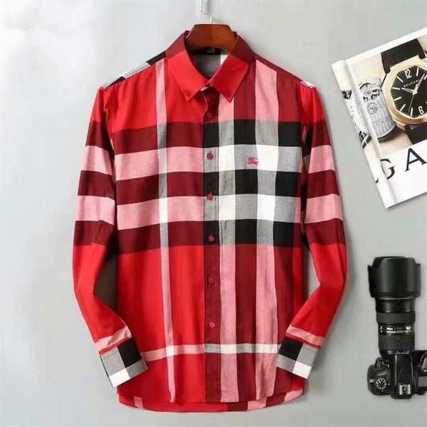 

2020 us business brand thin checked shirt, fashion designer brand long sleeve cotton casual shirt stripe cooperative shirt size -4xl #031, White;black