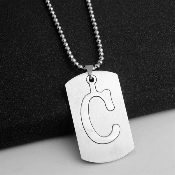 

10c stainless steel 26 english alphabet c charm necklace initial letter symbol detachable double layer text lucky gifts men, family, childre, Silver