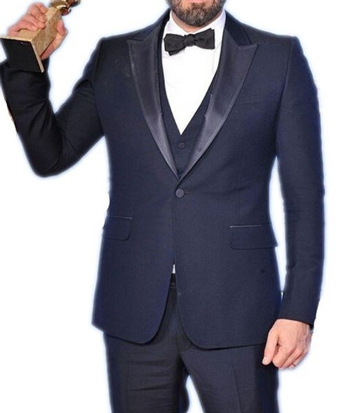 

fashion navy single breasted men suit for dinner party 3 pieces suit (jacket + pants + vest tie, White;black