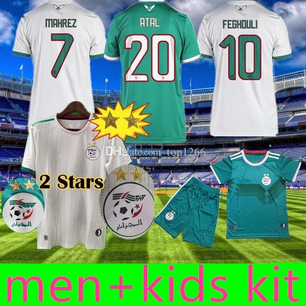 

top New Men+Kids 2019 2 Star soccer jerseys AFCON MAHREZ BRAHIMI BOUNEDJAH BOUAZZA 2019 2020 JERSEY football Kids shirts