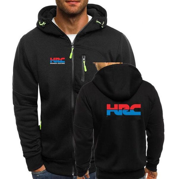

motorcycle hoodies men personality zipper sweatshirt male hoody tracksuit hip hop autumn winter racing hrc decal hooded jacket x