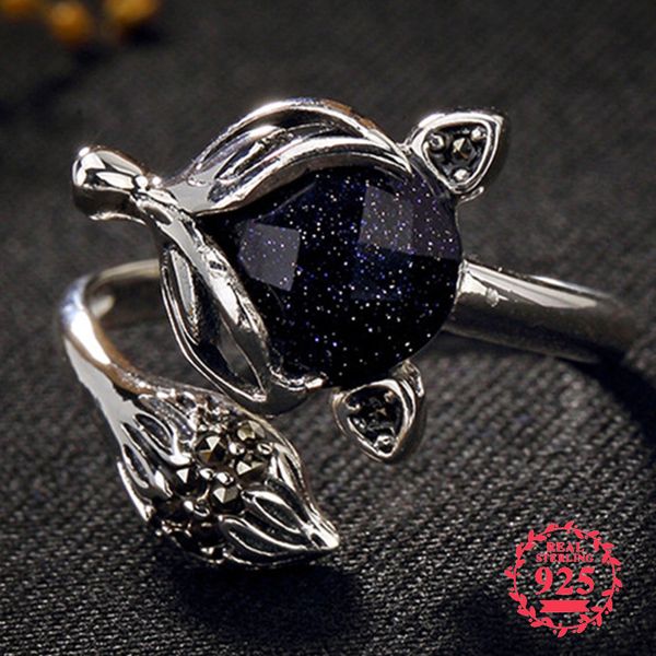 

not fake poland s925 fine antique shop ring sapphire ring women chinatown art handicraft artisan baltic gemstone lazuli, Golden;silver
