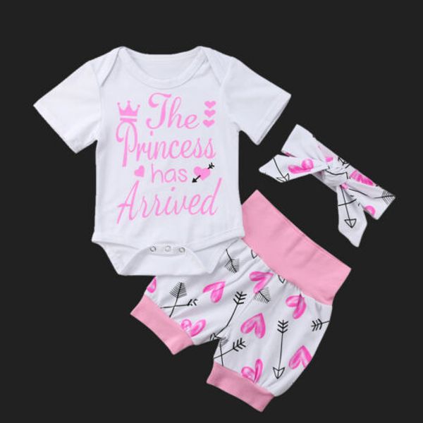 

newborn infant baby girl summer romper pants floral coming home outfits set, Pink;blue