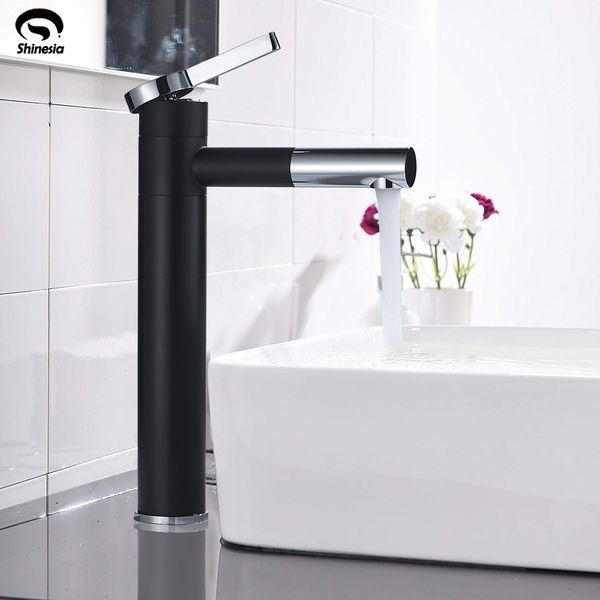 

newly basin mixer tap 360 degree rotate type basin faucet black and silver chrome finish bathroom faucets single hand bathroom