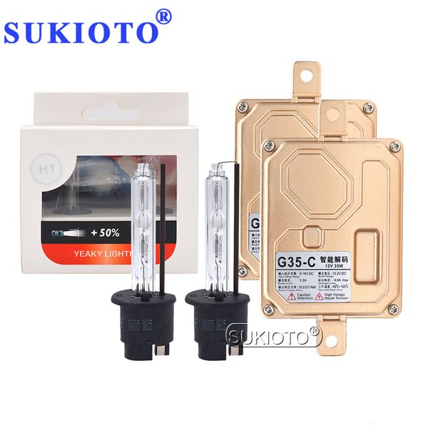 

sukioto 35w yeaky hid фара лампа canbus комплект ксенона h1 h7 h11 hb3 hb4 d2h 4500k 5500k 6500k света автомобиля 35w canbus балласт kit
