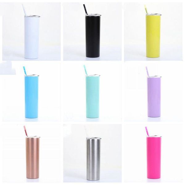 

skinny tumbler 20oz coffee mugs skinny cups with lids colorful straws insulated vacuum tumblers slim straight cup beer water bottle yw3643-l