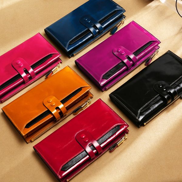 

wallets women's leather long wallet in europe and america womens small purses, Red;black