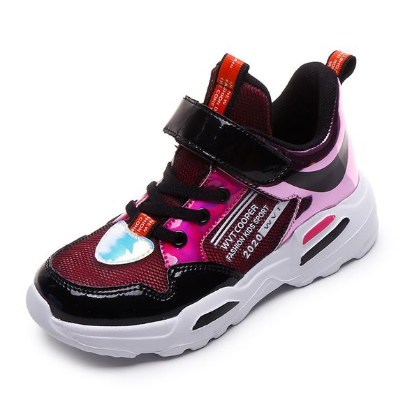 

sneakers summer mesh girl children kids shoes bright child casual walking tennis teenagers sport tenis infanti, Black;red