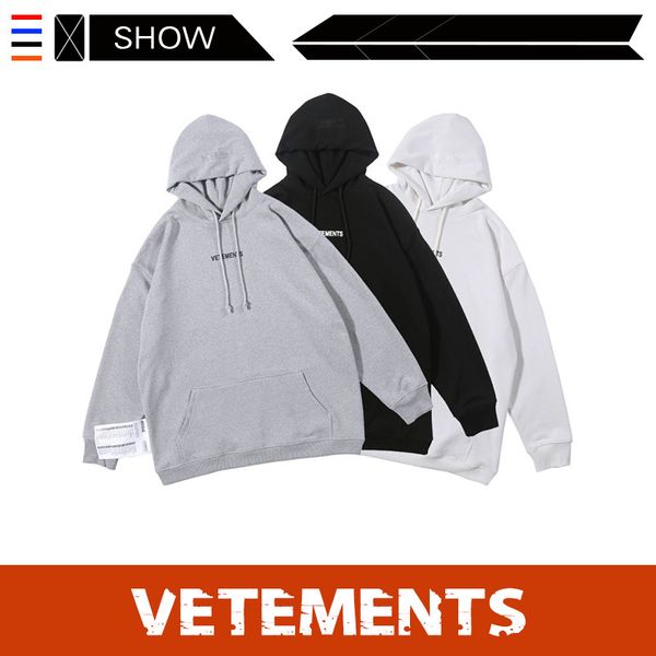 

vetements 2020 men hoodies new spring fashion sweatshirt male casual sweat-shirt solid color men's women hoodies, Black