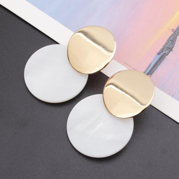 

2019 fashion earrings for women round shell drop earrings dangle jewelry for women summer special gifts wedding party, Silver