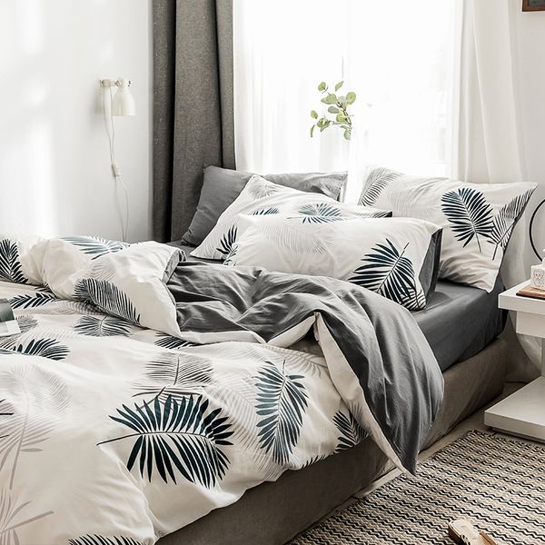 

nordic style four-piece cotton cotton bedding sheets quilt cover single dormitory bed hat