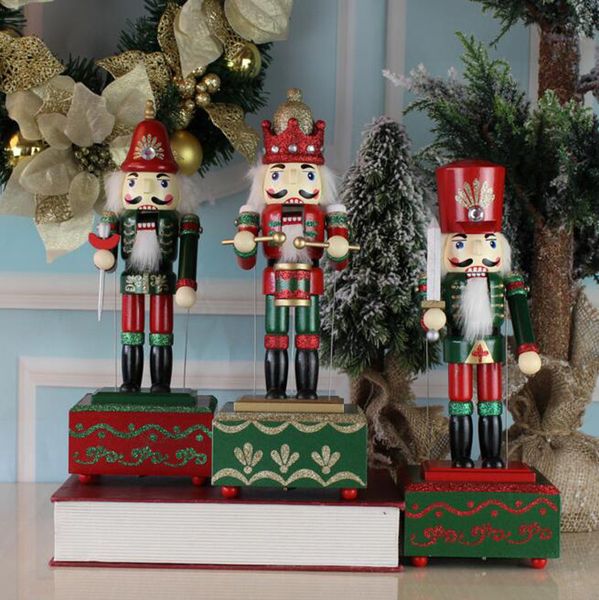 Hand Painted 36cm Square Box Nutcracker Music Box Home Furnishing