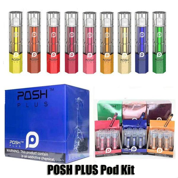 

POSH PLUS одноразового устройства Pod Starter Kit 360mAh Аккумулятор 2,0 мл картриджи Vape Слейте Pen 10 цветов PK Puff Bar 10 цветов