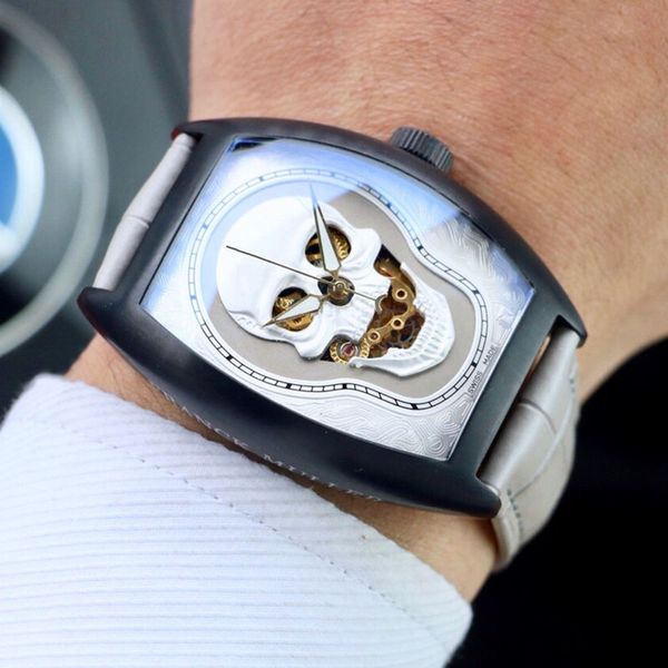 

роскошные мужские часы автоматическое механическое движение 316 корпус из нержавеющей стали уникальный дизайн ведро корпус шаньтоу письмо мо, Slivery;brown