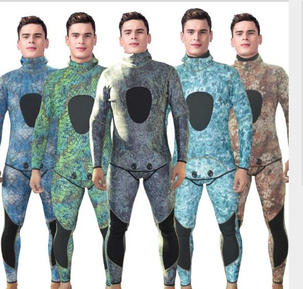 

camo color professional spearfishing wetsuits diving wetsuit two-piece glued and blind stitched, japan neoprene, oem service available