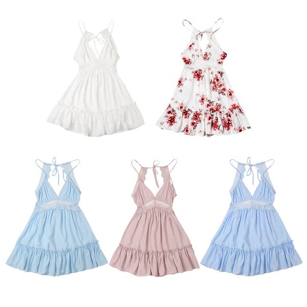 

женская одежда летние платья цветочные печати короткое платье женщины назад ремень высокой талией летнее платье vintage boho пляж платье спа, Black;gray