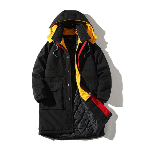 

man winter warm parkas korean version x-long winter man coats, Black