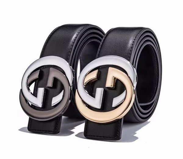 

the new 2019 pu belt automatically buckles the fashion trend jean belt. the new belt has a decorative width of 3.8cm and a length of 105-125, Black;brown