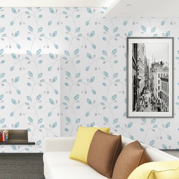 

modern popular leaf warm color non-woven wallpaper diy solid and with leaves version for living room bedroom furniture background