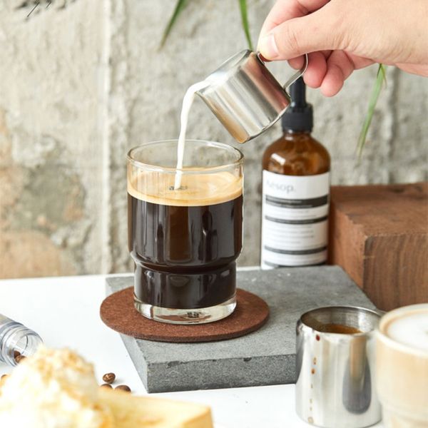 

stainless steel milk frothing jug milk cream cup coffee creamer pull flower cup latte art pitcher with spout coffee accessory