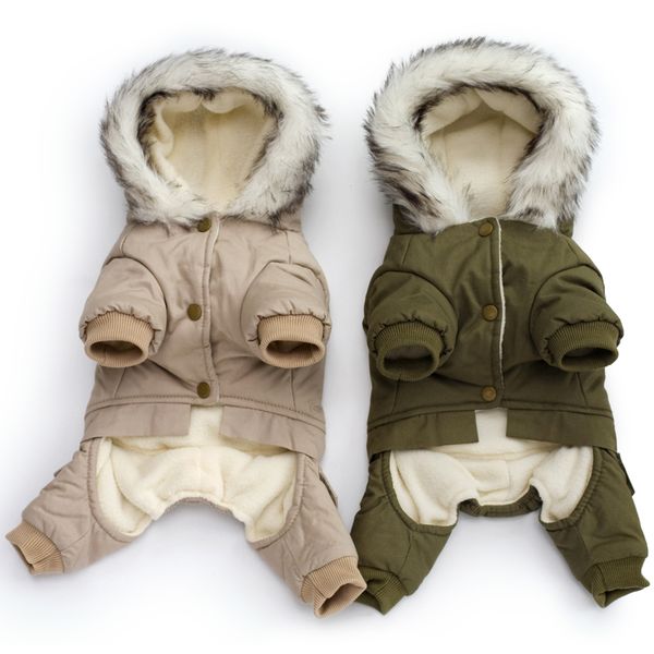 

winter warm dog clothes 4 legs cozy hoodie pet cotton puppy jumpsuit coat dog jacket for small dogs chihuahua yorkshire