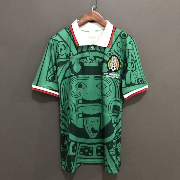 

новый футбол 1994 1998 мексика ретро версия рубашки бланко арельяно рамирес эрнандес х. санчес футбольная рубашка, White;black