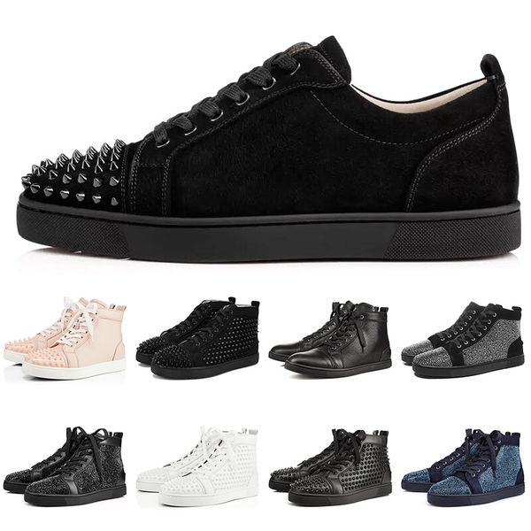 

ace party lovers flat shoes studded spikes red bottoms sport trainer mens genuine leather sneakers women luxury running shoes size 36-46, White;red